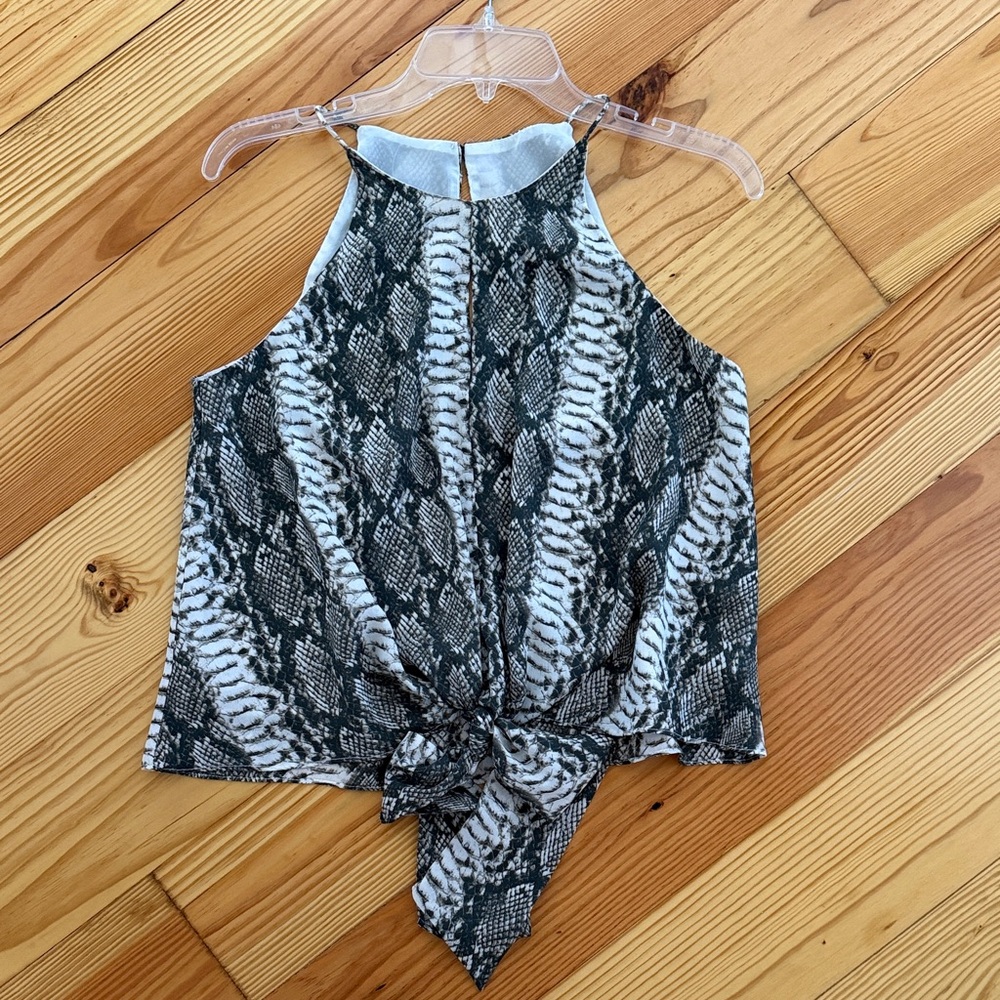 Buddy Love Snake Print Tie Top
